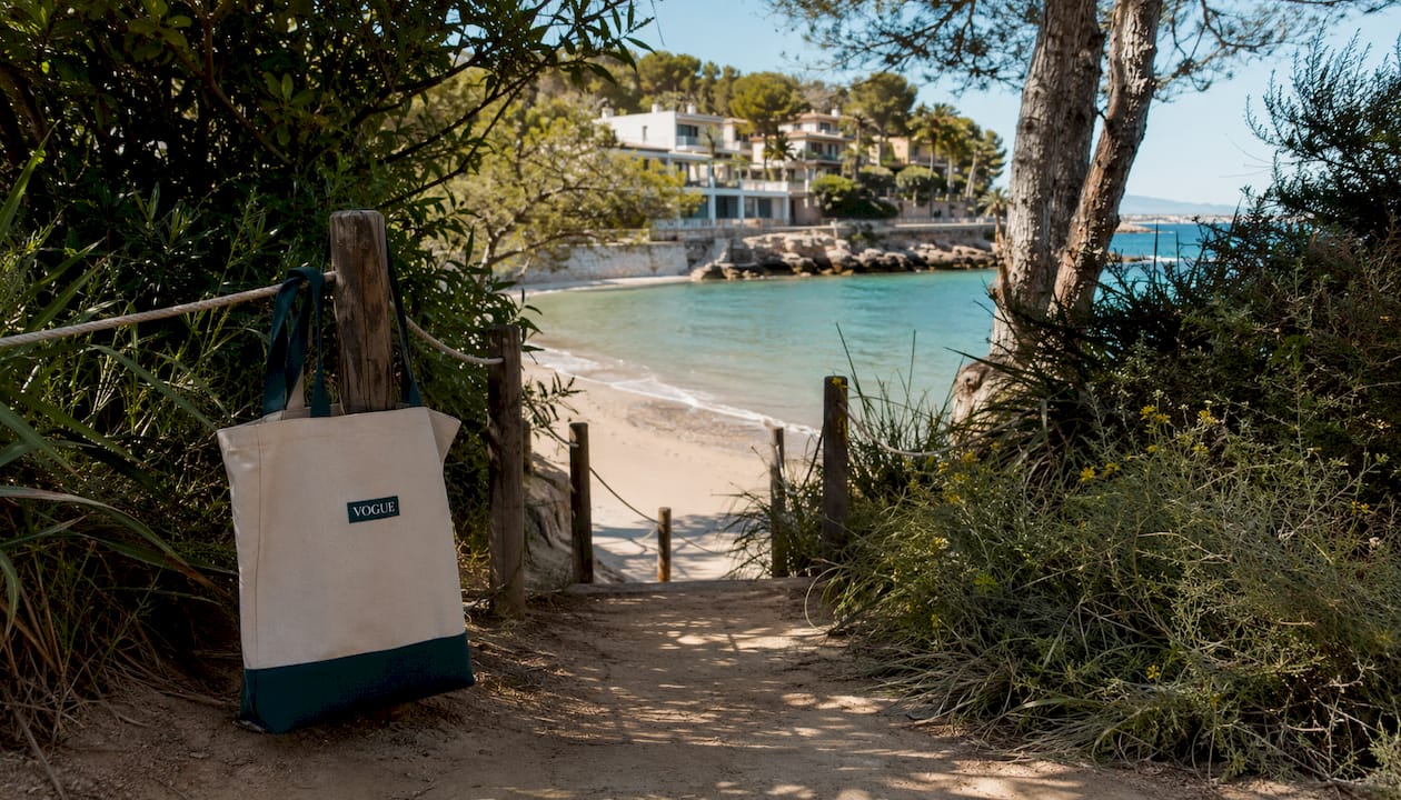 Sandy pathway leading to Mediterranean beach
