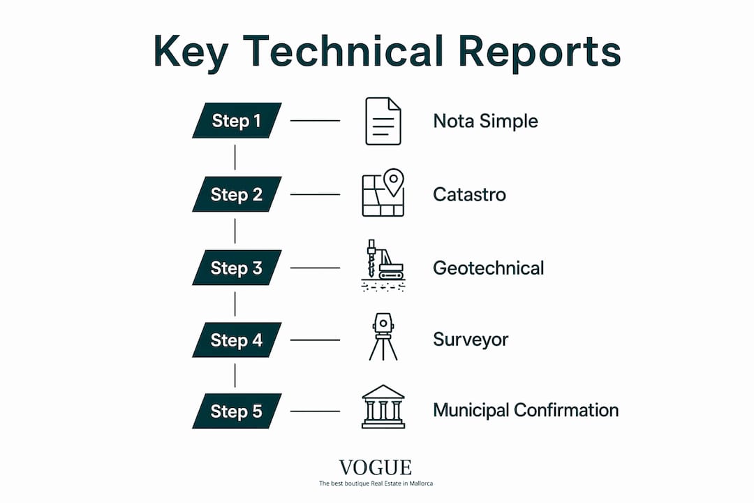 Infographic showing steps for key technical reports
