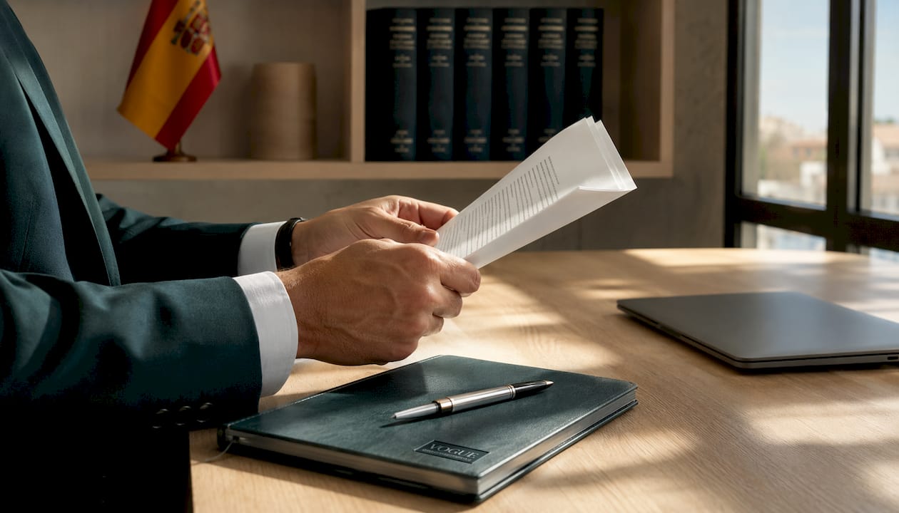 Lawyer reviewing property contract in Mallorca
