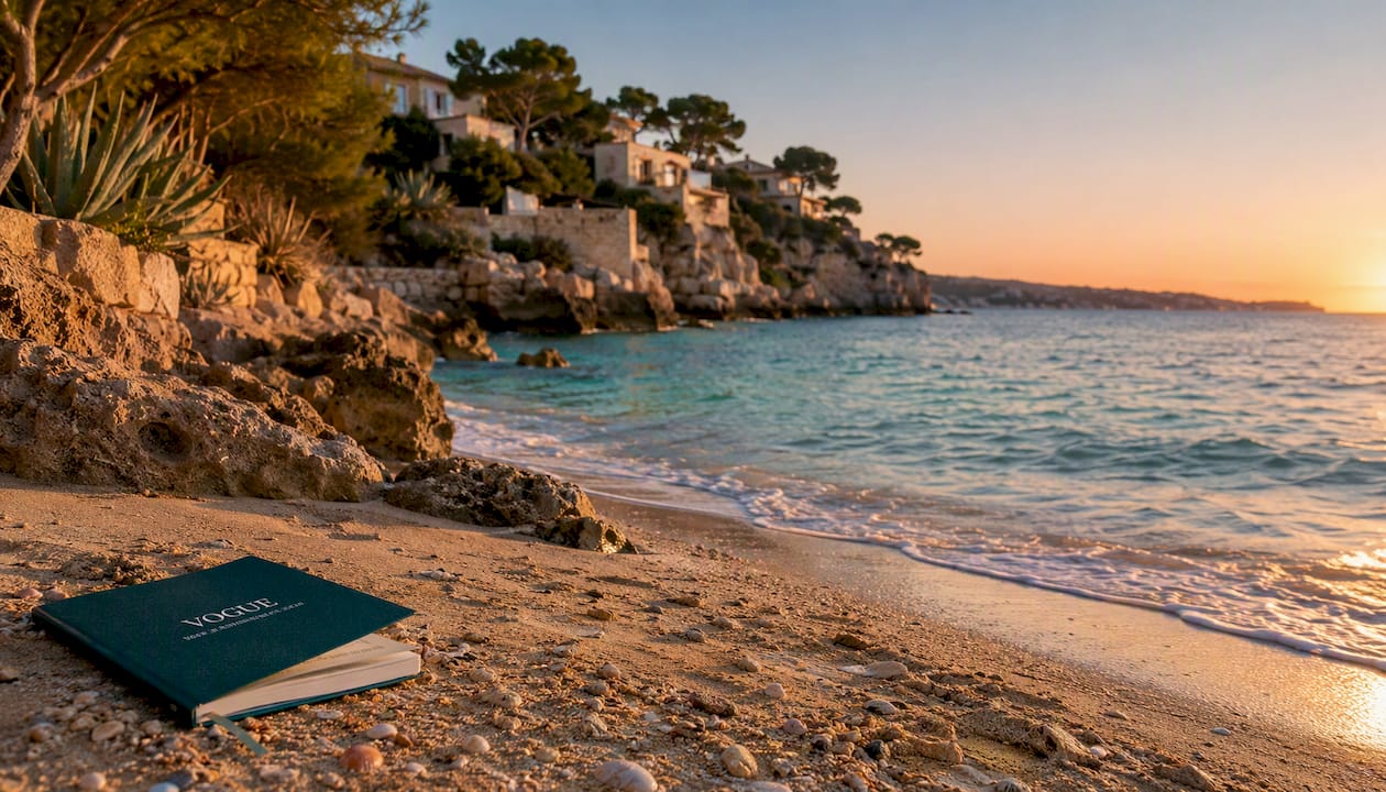 Sandy beach and blue Mediterranean sea in Portals Nous