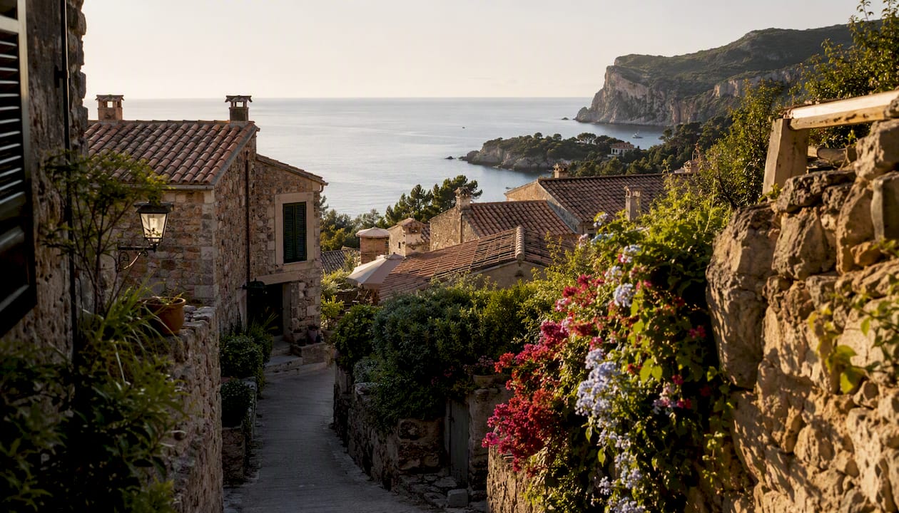 Traditional homes in Mallorca’s north coastal village