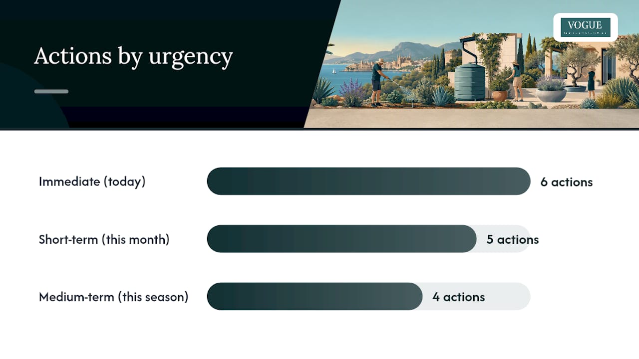 A practical owner checklist: what to do today, this month and this season — overview diagram