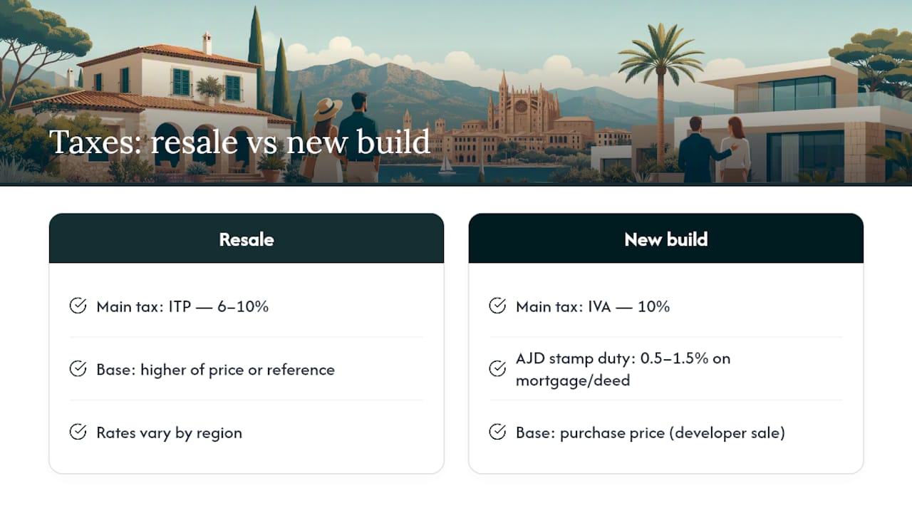 Tax comparison for resale and new build second homes