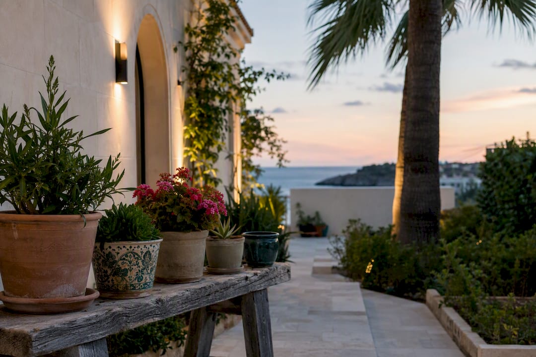 Coastal luxury villa exterior near Illetas