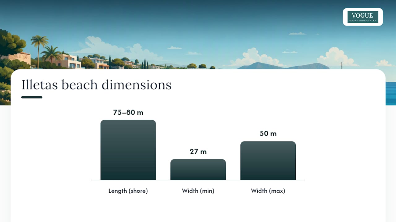 Diagram of Playa de Illetas size and water quality