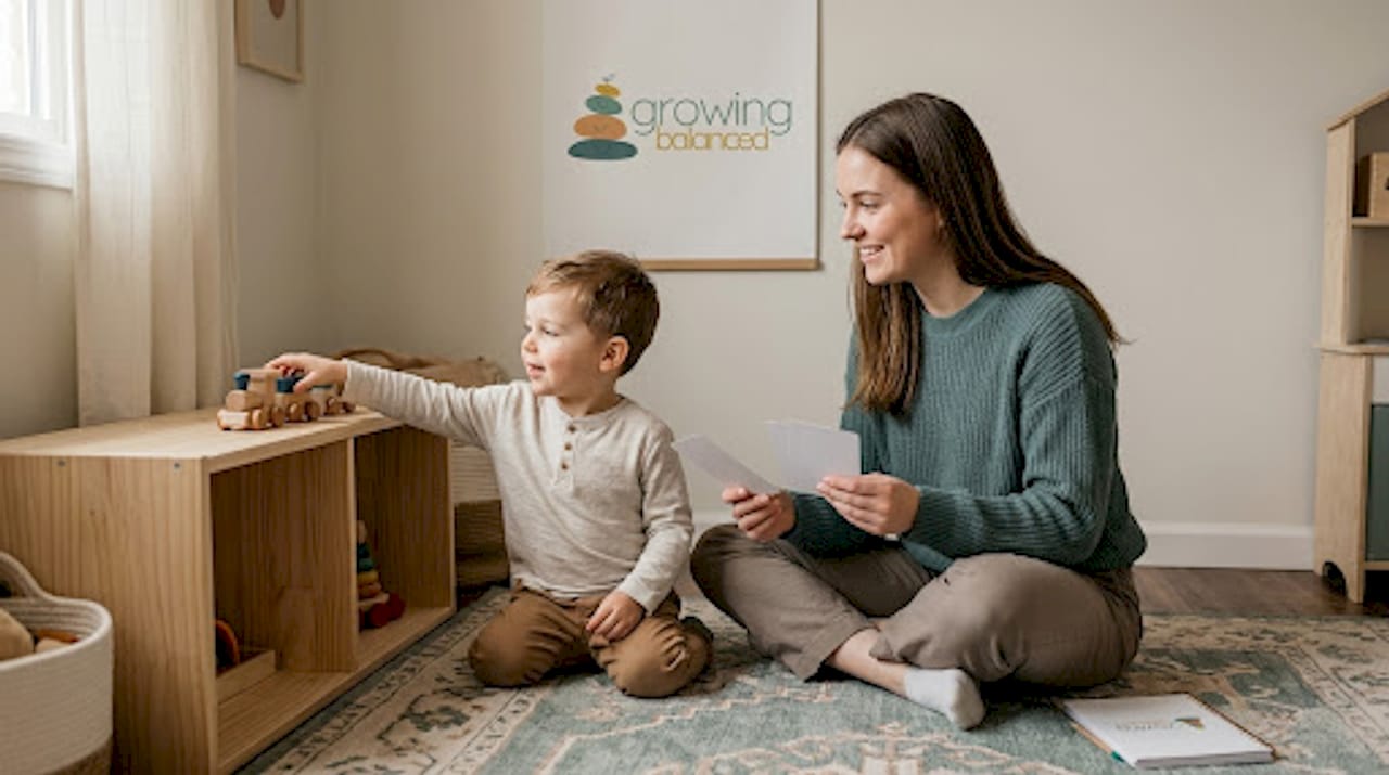 ABA therapist and child during home session