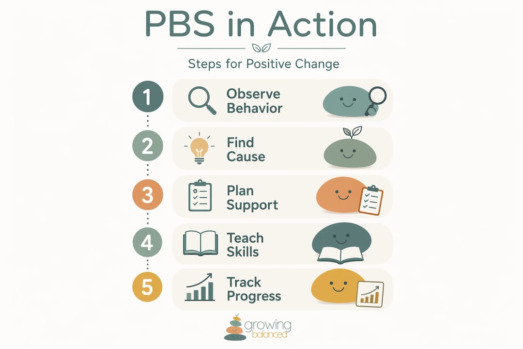 Infographic showing five PBS process steps