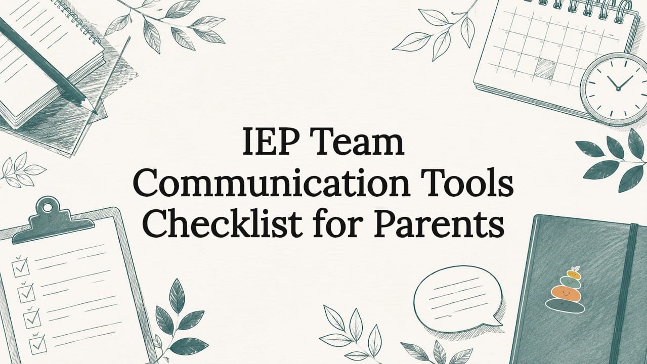 IEP Team Communication Tools Checklist for Parents