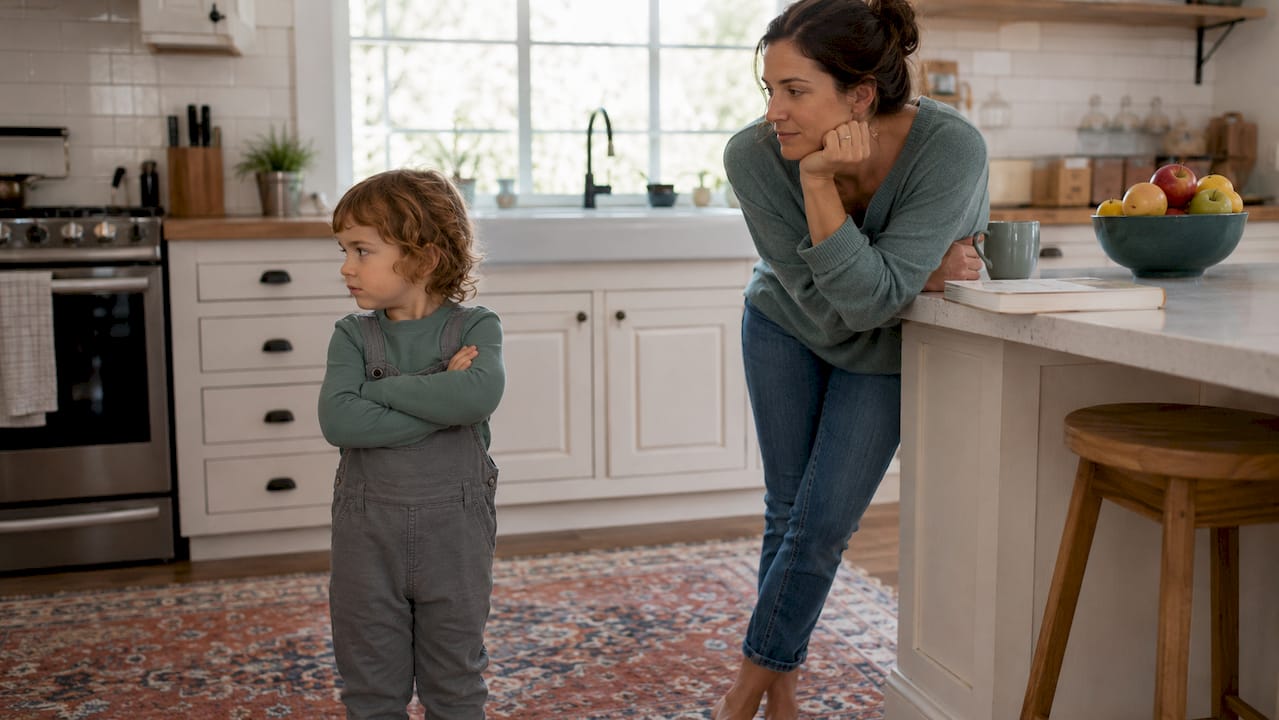 Parent observing child's early physical cues
