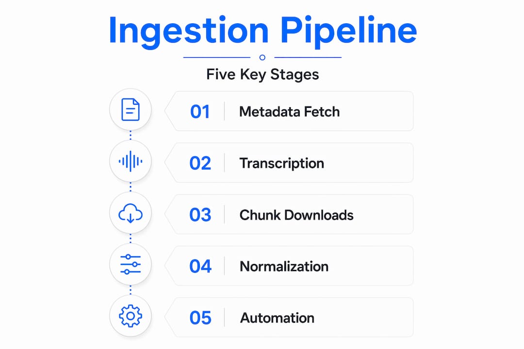 Infographic of YouTube ingestion pipeline stages