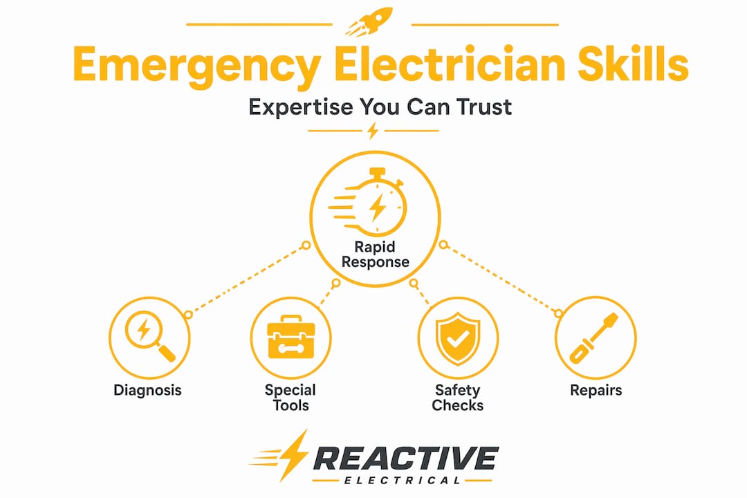 Infographic hierarchy of emergency electrician skills