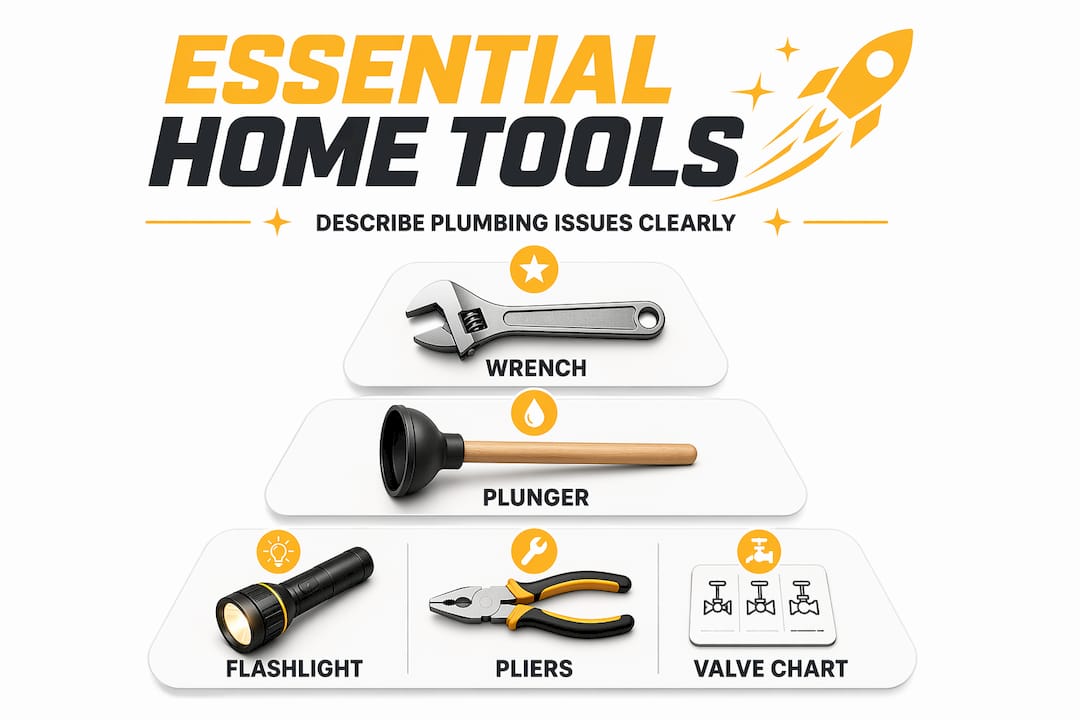 Infographic of essential plumbing tools hierarchy