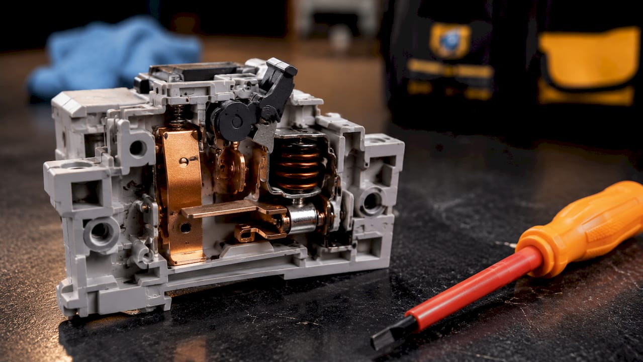 Circuit breaker internal thermal and magnetic parts