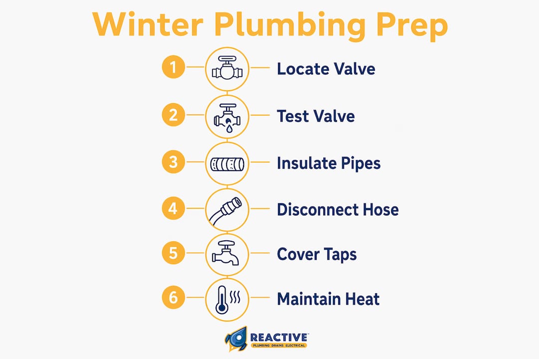 Step-by-step winter plumbing preparation checklist infographic