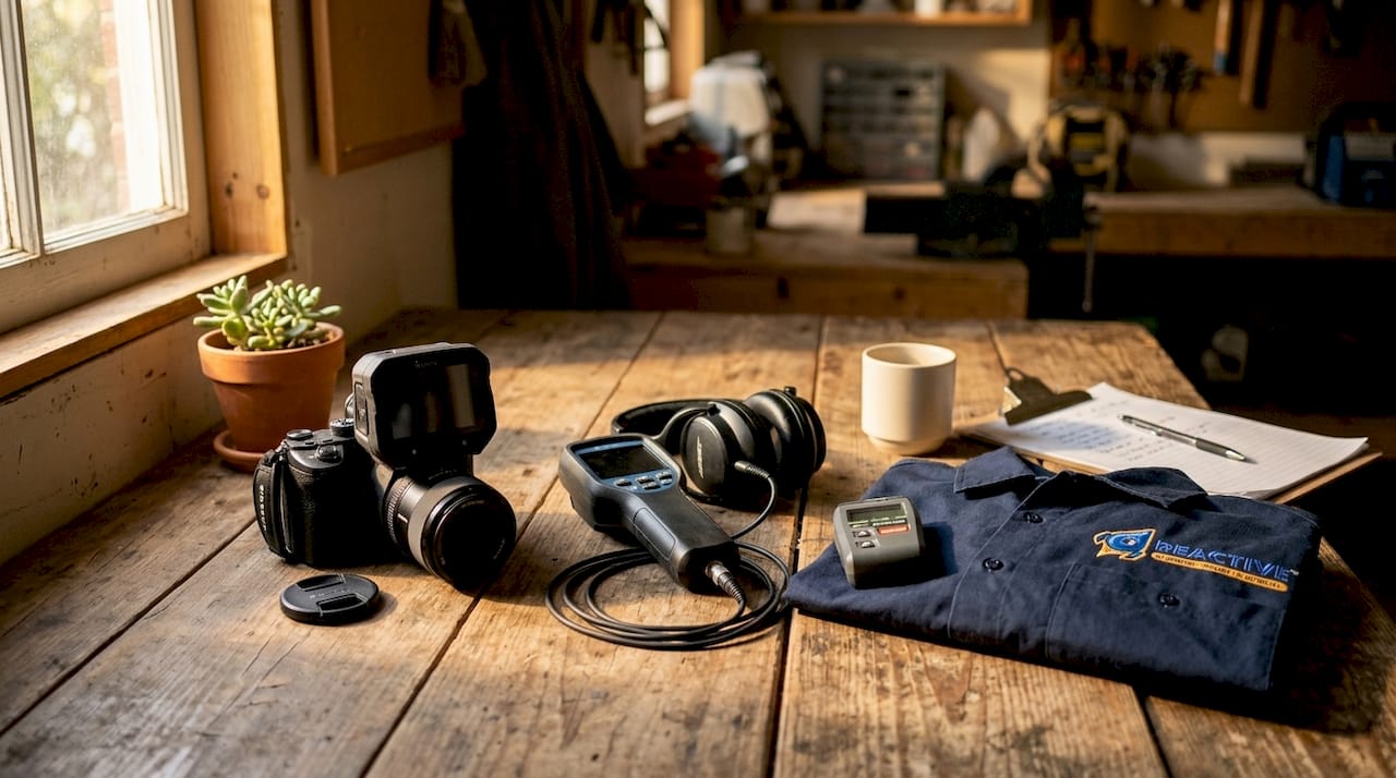 Leak detection devices and uniform laid out in service van