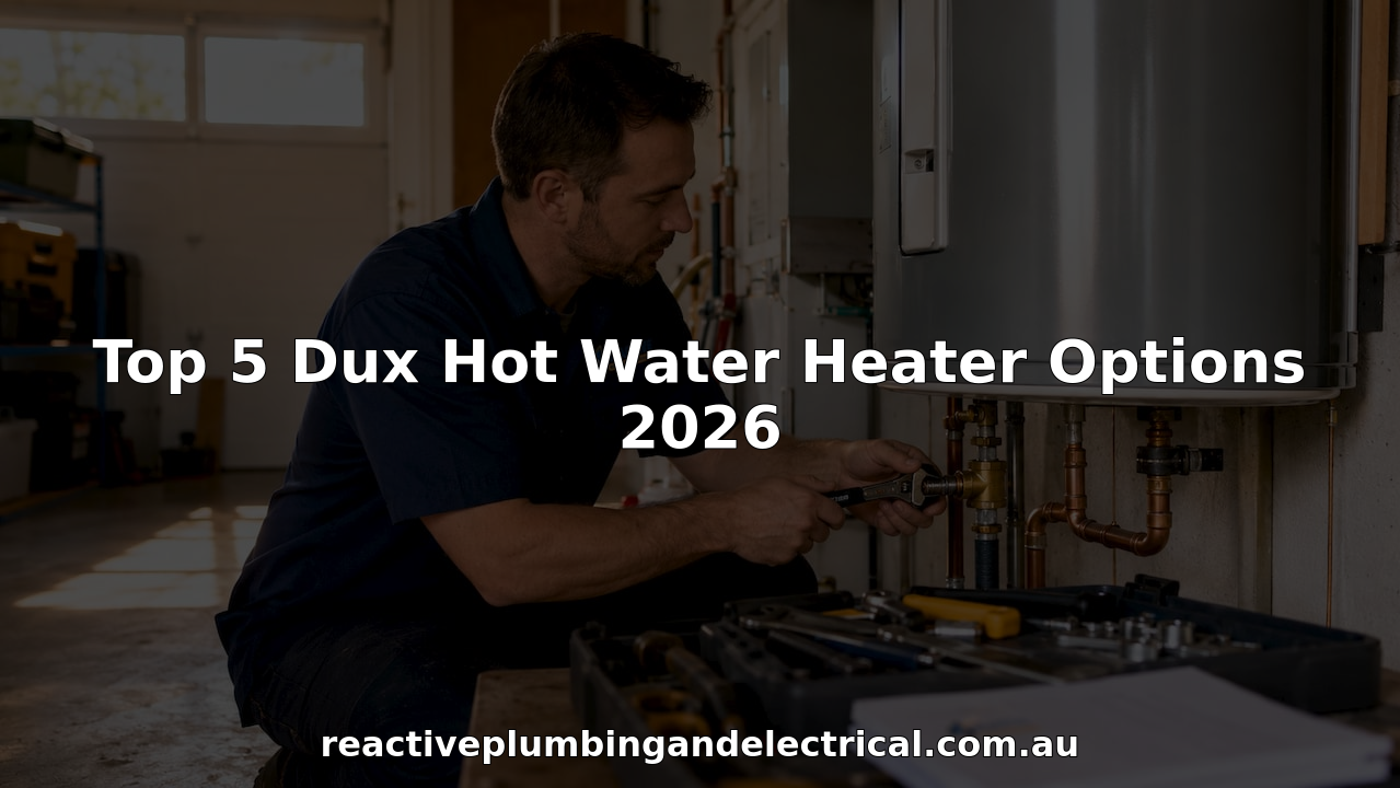 Technician installing Dux hot water heater indoors
