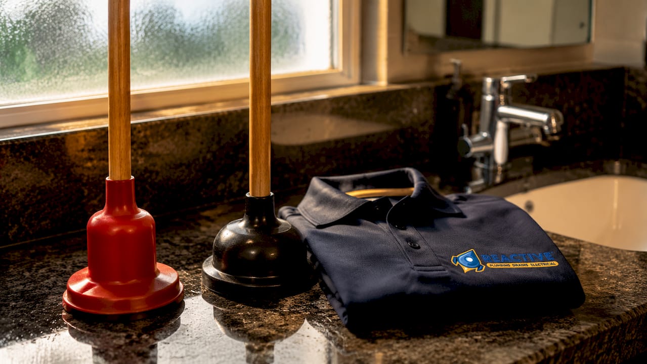 Overhead view of flange and cup plungers with uniform