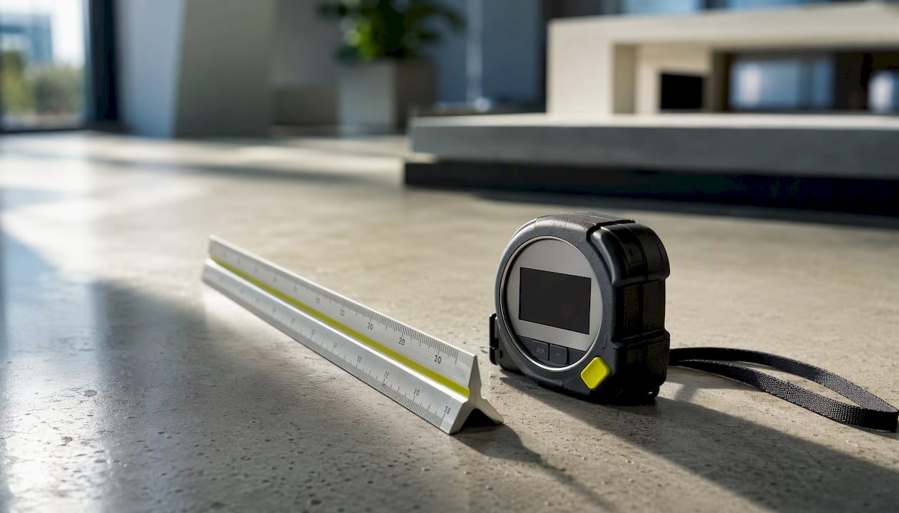 Tape measure and scale ruler for home appraisal