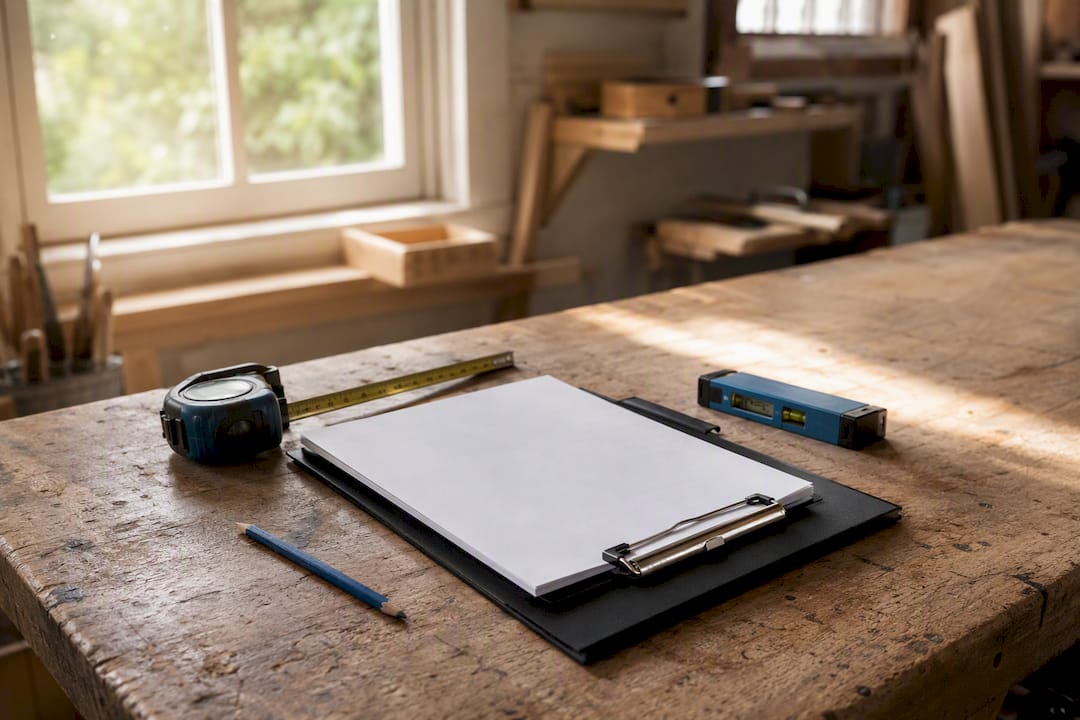 Home appraisal tools on table