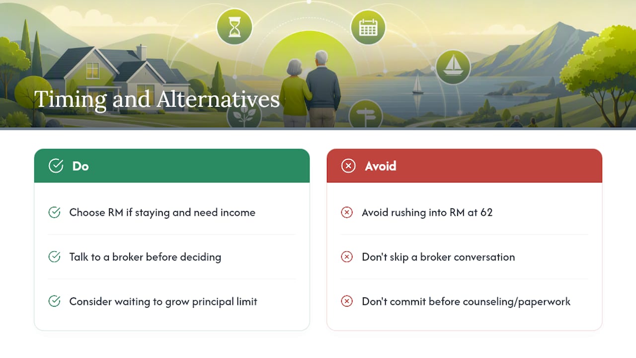What I Tell Clients About Timing and Alternatives — overview diagram