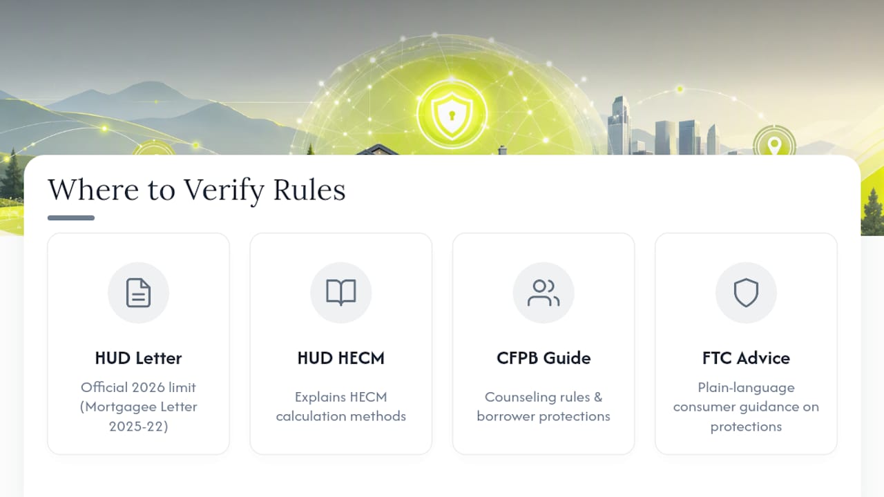 Where to Verify These Reverse Mortgage Rules Yourself — overview diagram