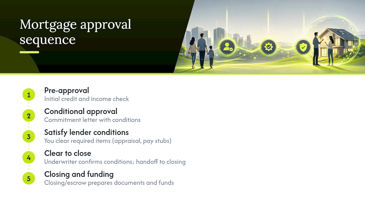 Five-stage mortgage approval timeline