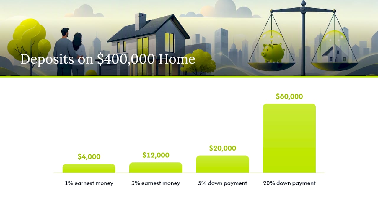 Proportional earnest money and down payment amounts