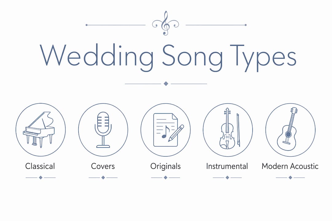Infographic ranking acoustic wedding song types