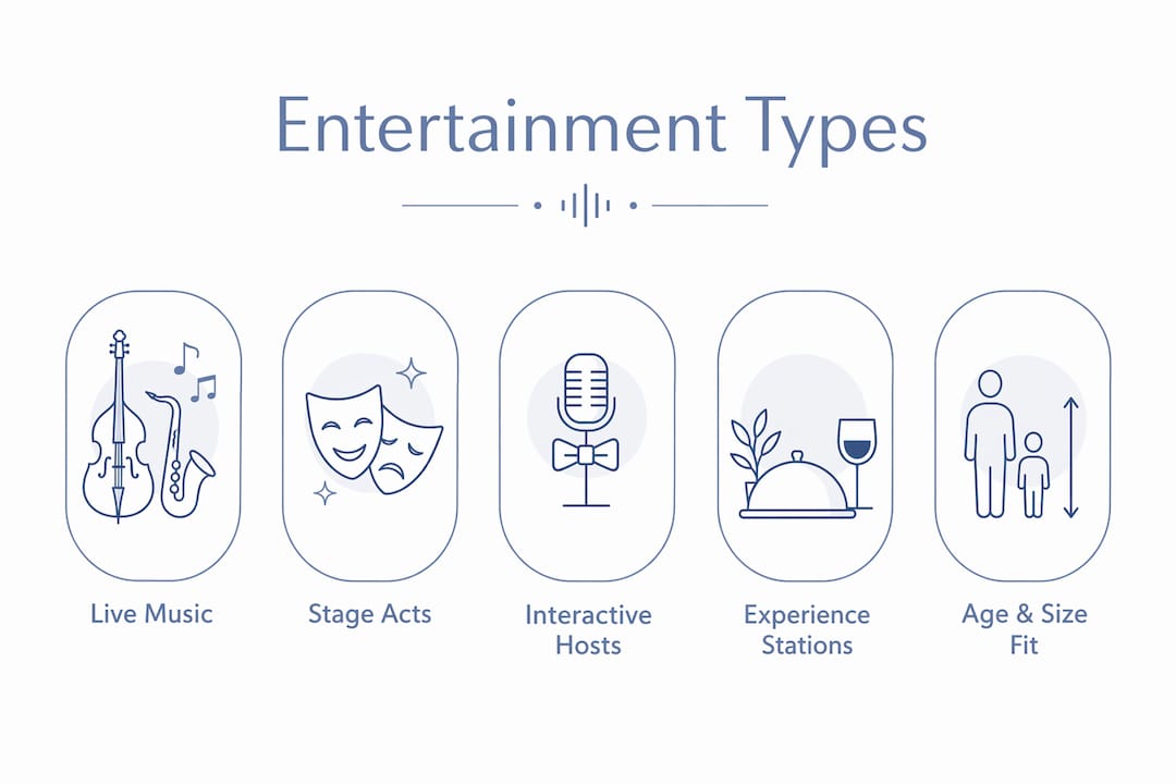 Infographic showing main birthday entertainment categories