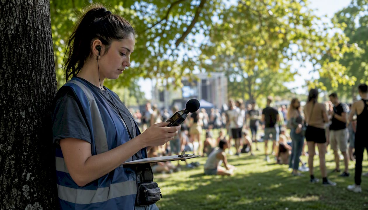 Noise monitor supervising live music event
