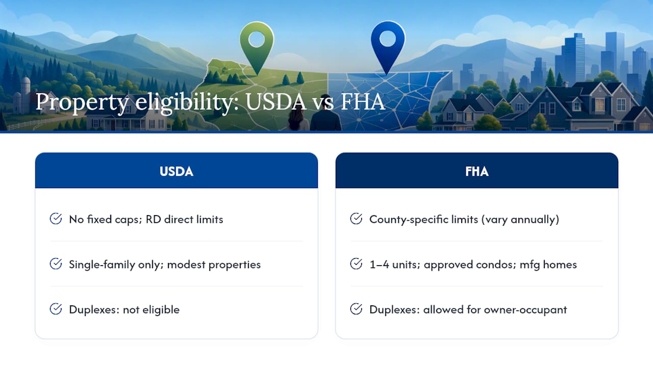 USDA and FHA property eligibility comparison