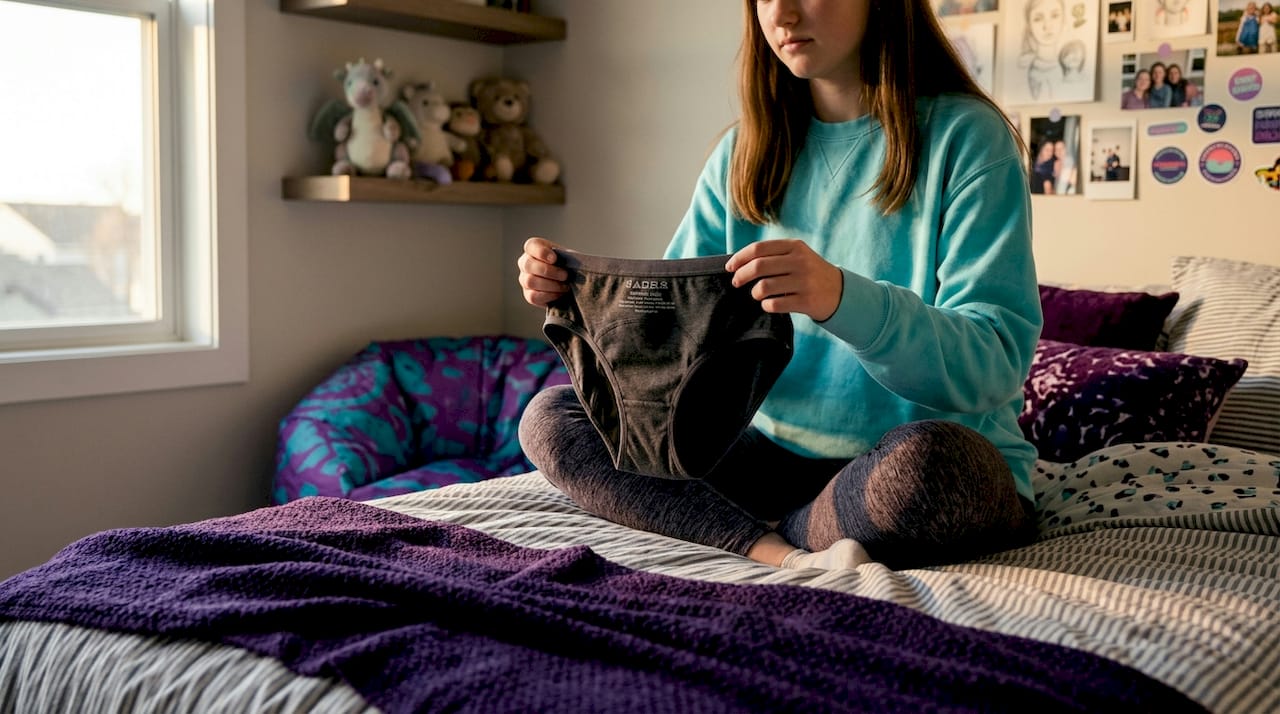 Teen considers period underwear at home