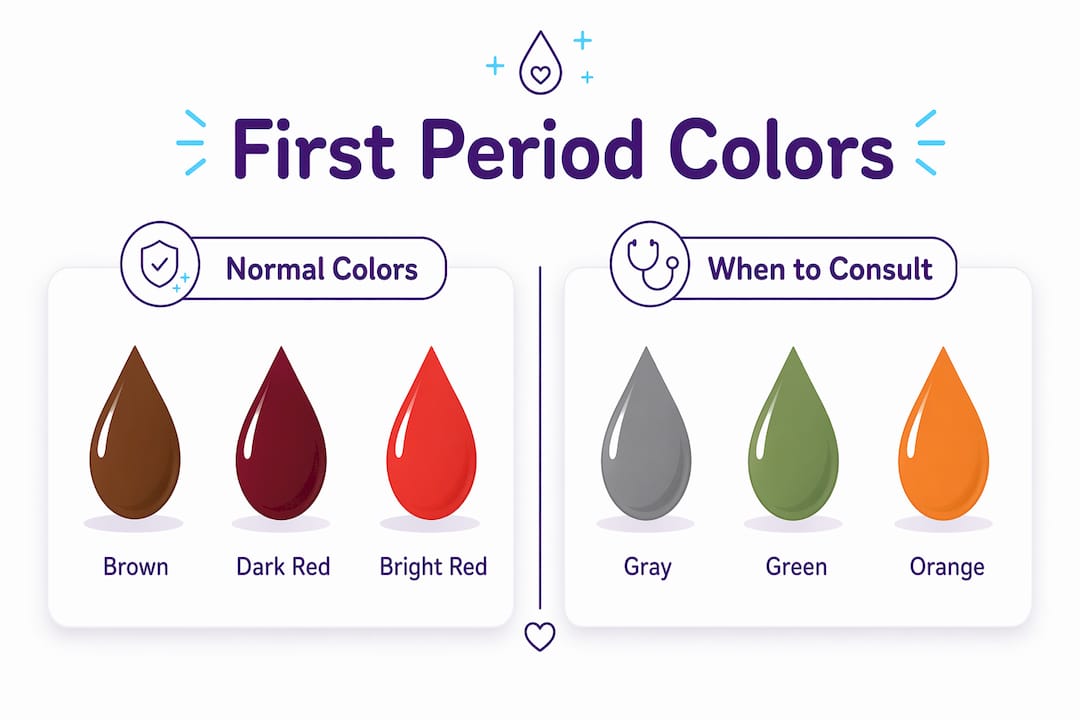 Infographic comparing normal and concerning period colors