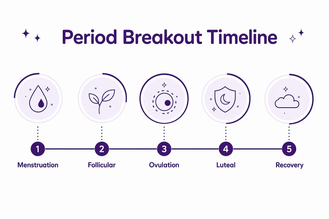 Infographic showing period breakout timeline phases
