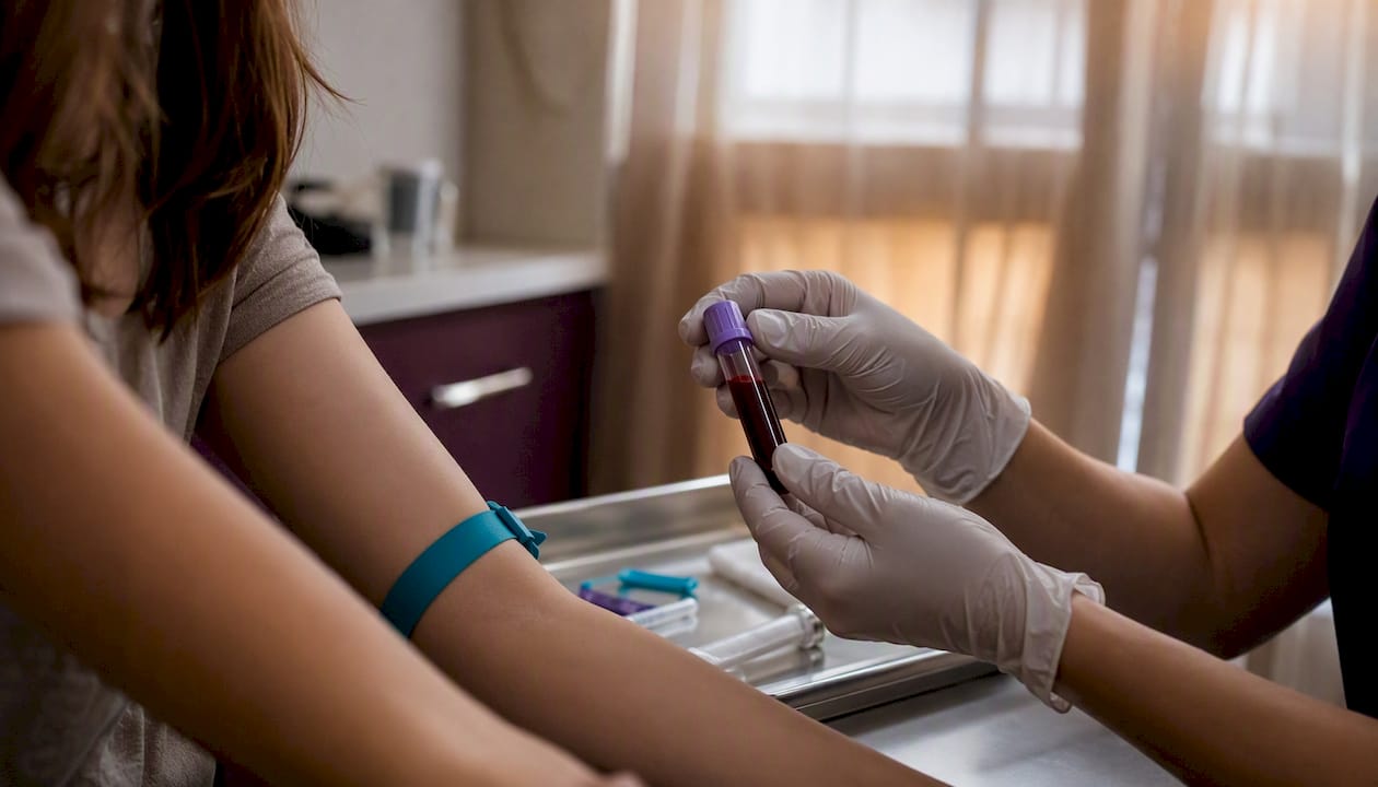 Blood sample collection for iron testing
