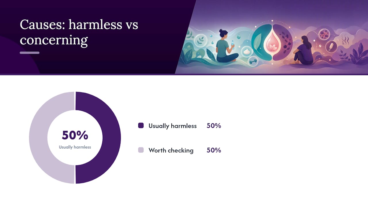 Common Causes of Period Smells: Normal Versus Something to Watch — overview diagram