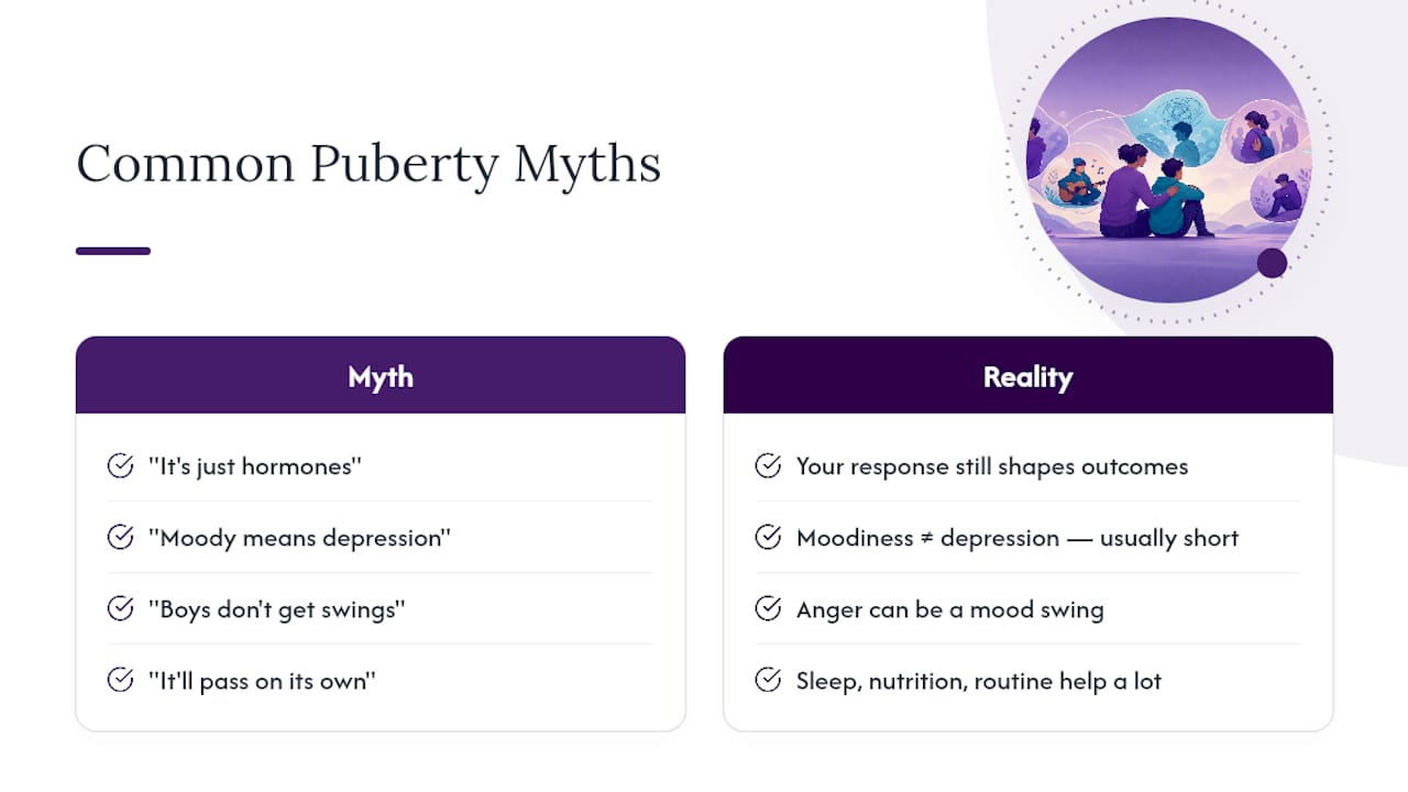 Common Myths About Puberty Mood Swings — overview diagram