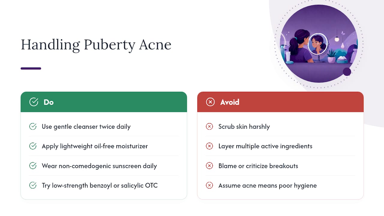 How Should You Handle Puberty-Related Skin Changes Like Acne? — overview diagram