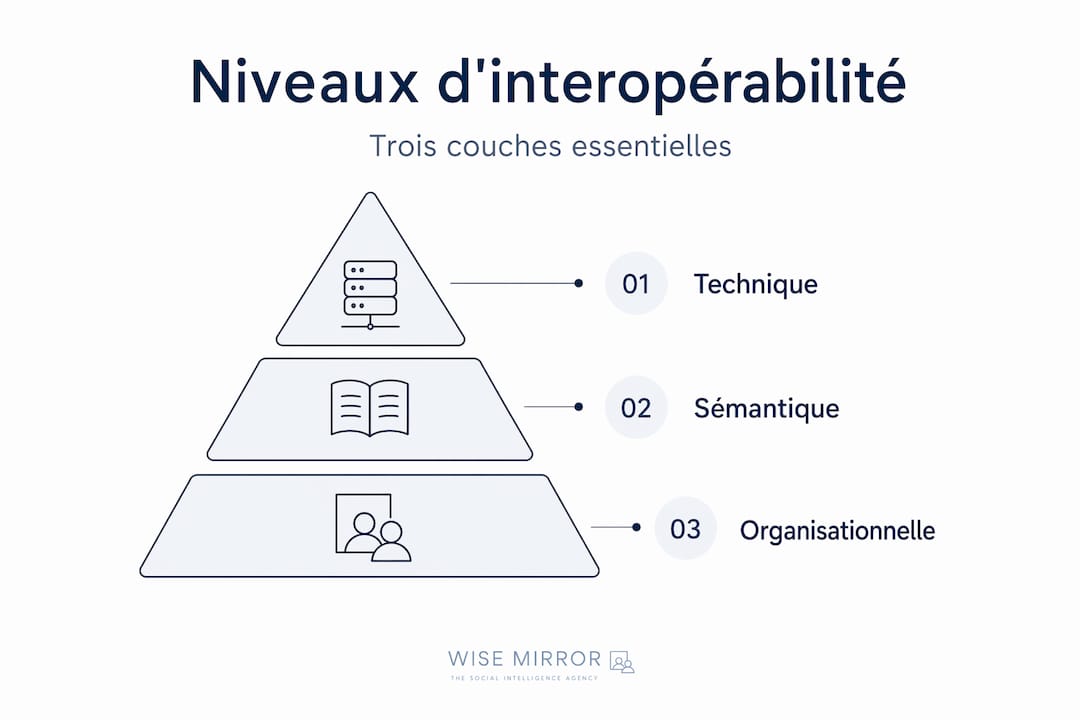 Schéma hiérarchique illustrant les différentes formes d’interopérabilité