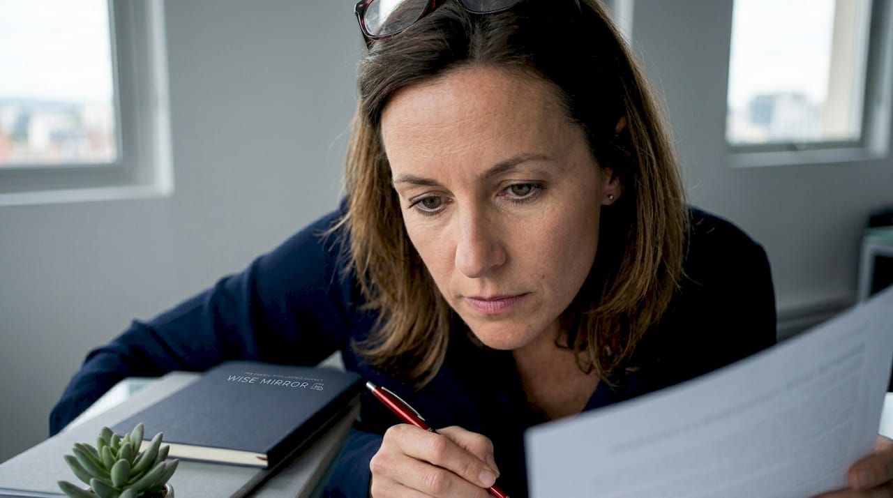 Chargé de communication en train d’analyser les rapports d’audit