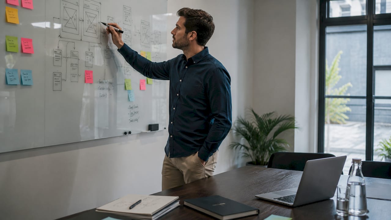 Responsable de projet en train d'organiser un audit digital