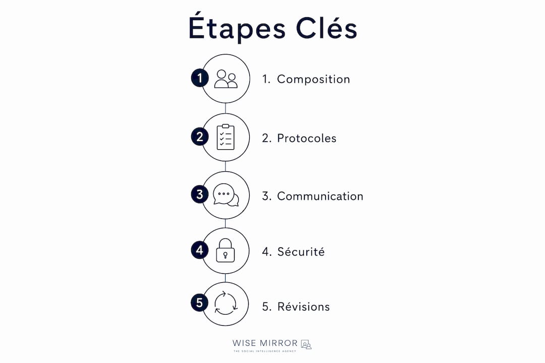 Les grandes étapes à suivre pour gérer efficacement une crise sur les réseaux sociaux, présentées en infographie