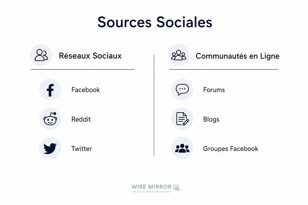 Infographie : panorama des différentes sources sociales et de leurs principales applications