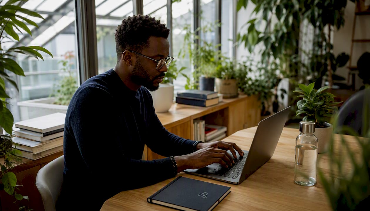 Ingénieur en informatique travaillant sur l’analyse et la gestion de données JSON au sein d’un environnement de bureau.