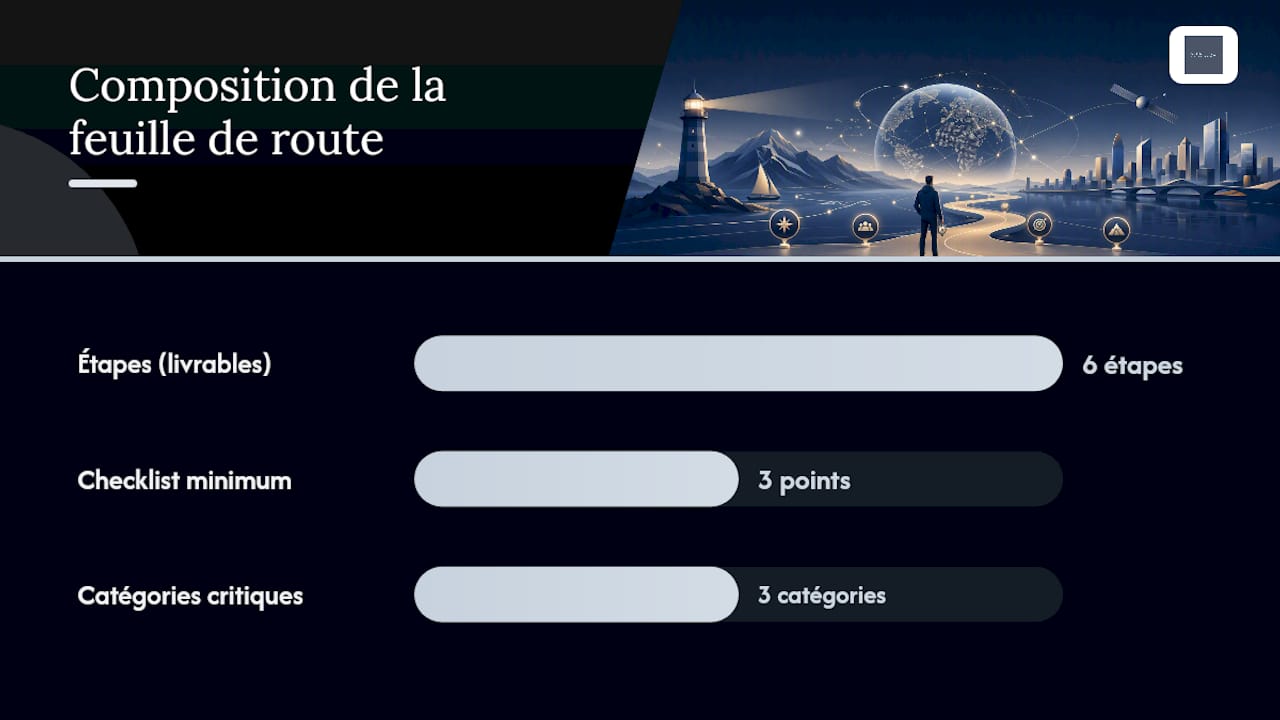 Pilotage réputation internationale : la feuille de route en six étapes — overview diagram