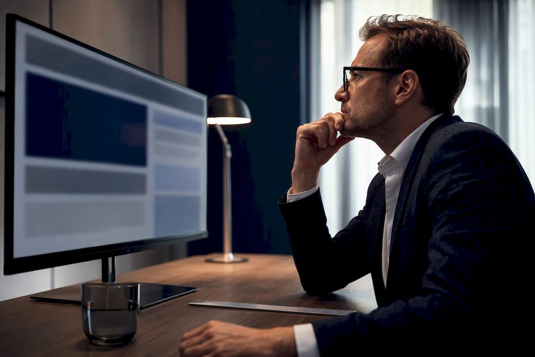 Directeur de la publication consultant une page web