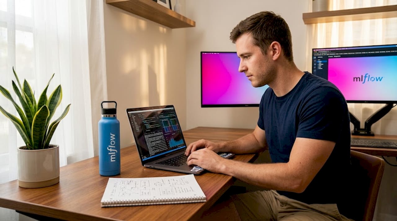 DevOps engineer examining pipeline evaluation results