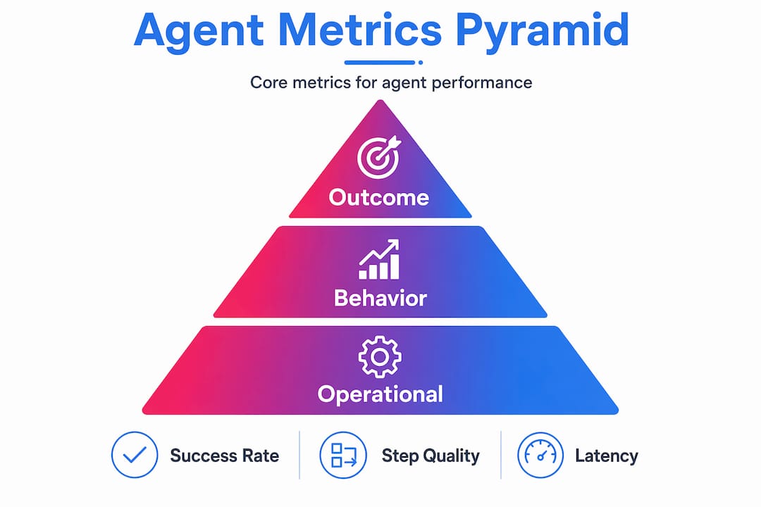 Infographic showing hierarchy of agent metrics