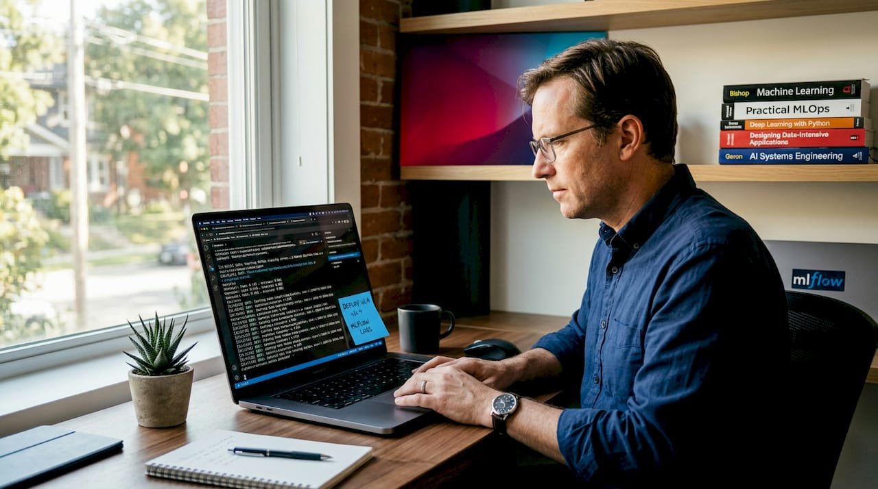 Engineer reviewing logged AI inputs and outputs