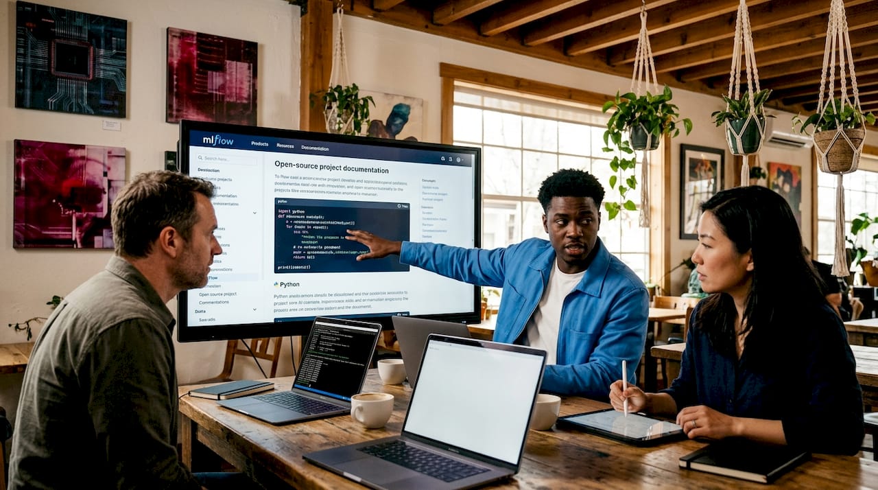 AI team collaborating on open source project